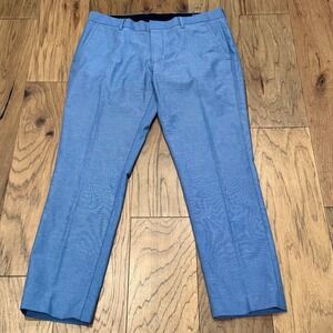 Bonobos Tuesday Tailored Fit Blue Micro Texture Dress Pants 34x30 Mens Trousers